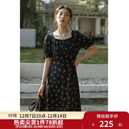 獨束大碼女裝抽繩設計碎花連衣裙女夏季新款胖mm法式茶歇裙 短款 2XL