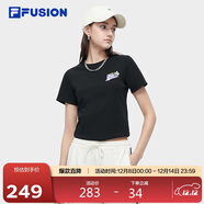 FILA FUSION斐樂(lè )潮牌官方針織短袖t恤女2024夏季休閑透氣短t上衣
