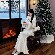 啄木鳥(niǎo)（TUCANO）冬裝搭配一整套新中式提花毛領(lǐng)毛呢外套魚(yú)尾連衣裙巨好看套裝女 連衣裙 單件【高品質(zhì)】 M 建議80-100斤