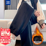 唐獅（TonLion）2024女束腳顯瘦休閑側拼衛褲WP 加絨款/黑色 XL 