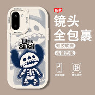 圖吉塔 可愛(ài)史迪仔適用個(gè)性一加Ace6t手機殼新款卡通動(dòng)漫小羊皮全包硅膠男女高級防摔保護套 古董白P-骷髏史迪仔F白+全屏膜 一加Ace5