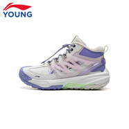 李寧童鞋兒童跑鞋女大童青少年網(wǎng)面透氣防滑跑步減震回彈運動(dòng)鞋 淡霜藍/淺丁香紫/花楹紫4-28 31