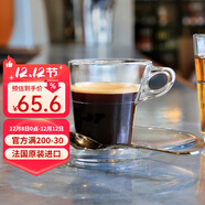 多萊斯法國多萊斯鋼化玻璃杯純色透明咖啡杯輕奢咖啡杯家用餐杯帶把杯 透明色濃縮咖啡杯-4杯4碟 4個(gè) 90ml