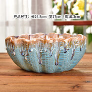 胖東來(lái)同款大號多肉花盆陶瓷大花盆簡(jiǎn)約大口徑粗陶多肉植物拼盤(pán)組 L606 陶瓷 大