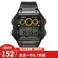 卡西歐（CASIO） 卡西歐(CASIO)小方塊數顯電子表狂飆安欣同款男防水學(xué)生運動(dòng)手表 黑盤(pán)橡膠帶AE-1300WH-1A