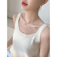 鹿王（KING DEER）圓領(lǐng)無(wú)袖100羊絨針織吊帶背心女寬松百搭外穿顯瘦軟糯內搭打底 奶白色 S