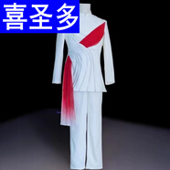 喜圣多新款大合唱服演出服女長(cháng)裙成人舞臺表演服裝合唱團朗誦比賽晚禮服 紅白色男 M