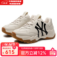 MLB官方老爹鞋女鞋子 新款運動(dòng)鞋男鞋情侶休閑鞋NY跑步鞋 3ASHC104N 洋基隊/淺米黃色（升級款） 43 (275mm)
