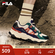 FILA 斐樂(lè )TREK老爹鞋男鞋新款休閑鞋時(shí)尚復古運動(dòng)鞋跑鞋 泡沫白/楊梅綠-WB 40.5