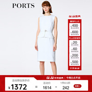 PORTS寶姿春夏款女裝修身連衣裙優(yōu)雅無(wú)袖包臀職業(yè)連衣裙 WHITE-1 M (6)