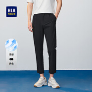 海瀾之家（HLA）休閑褲男涼感松緊腰彈力九分褲子男夏季HKCBD2J066A 黑色花紋67 29 165/72A 推薦107~112斤