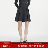 范思藍恩“進(jìn)店bi入”百搭寬褶半身裙女秋冬2024新款百褶裙14409 巴黎灰 M