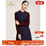 喬萬(wàn)尼女裝新款潮連衣裙洋氣秋冬打底裙歐洲站女裝時(shí)尚連衣裙 星火藍 L