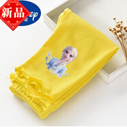 迪士尼（Disney）夏季hellokitty女童連衣裙短袖寶寶KT貓兒童裝薄款凱蒂貓純棉裙子 黃色 7分褲 艾莎冰雪 140 (建議身高120-130)