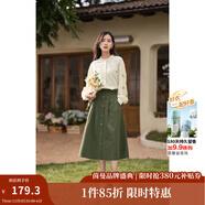 茵曼（INMAN）襯衣女士2025年春秋新款女裝高級感洋氣立領(lǐng)繡花邊新疆棉襯衫 淺杏色 S