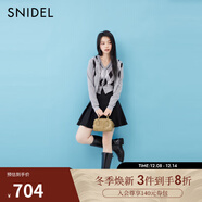 SNIDEL2025秋冬新品時(shí)尚百搭高腰百褶半身裙A字短裙褲SWFP254126 黑色 M （1）