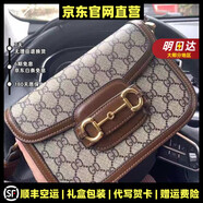 柏歐迪芬奈絲 BORDIFENASI禮物柏歐迪芬奈絲輕奢真皮包包女包女馬鞍包肖戰同款斜挎包 GD紋大號【精美禮盒+禮袋】