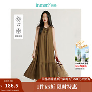 茵曼（INMAN）【涼感亞麻】法式無(wú)袖背心連衣裙女2025年春夏季新品系帶娃娃裙 咖啡色 M