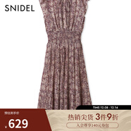 SNIDEL2025春夏優(yōu)雅印花荷葉邊小飛袖茶歇連衣裙SWFO252004 深紅色 D S (0)