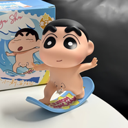 GQP裸奔沖浪蠟筆小新手辦潮玩公仔搞怪可愛(ài)解壓桌面擺件玩偶生日禮物 裸奔沖浪小新-約10cm（睜眼款）