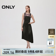 ONLY 2024秋季個(gè)性設計感中長(cháng)款背帶裙牛仔連衣裙女|124342021