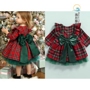 南糖三色兒童圣誕節禮服裙超萌毛毛邊公主連衣裙格子網(wǎng)紗蝴蝶結連衣裙 綠色圣誕節大蝴蝶結網(wǎng)紗公主裙 100 cm 18-24M月