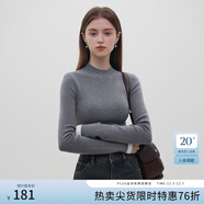 范思藍恩23FS14518毛針織打底衫女秋冬新款基礎內搭毛衣 高級灰 XS