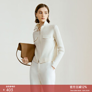 顏域（YANYEE）【55%羊毛】顏域時(shí)尚黑色針織衫女2025新款秋季氣質(zhì)上衣短款毛衣 米白 L/40