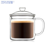 樂(lè )怡純真雙層杯復古茶缸喝茶杯子帶蓋玻璃杯口杯咖啡杯耐熱 常規款無(wú)logo