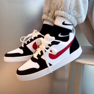 耐克（NIKE）男鞋 秋季新款休閑運動(dòng)鞋COURT簡(jiǎn)版AJ低幫時(shí)尚潮流板鞋透氣休閑鞋 838937-102黑白紅 42.5
