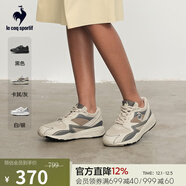 樂(lè )卡克（Le coq sportif）法國公雞2025年新品男女同款運動(dòng)復古跑鞋 卡其/灰 43