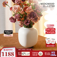 Wedgwood[圣誕禮物]威基伍德雅韻30cm骨瓷花瓶歐式風(fēng)格擺件客廳插花 雅韻圓柱型花瓶 21cm