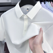 紅豆冰絲中年男士短袖衫夏季恤2025新款寬松體恤休閑上衣潮 白色_MZY-15801 S 46__165建議90-100斤