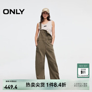 ONLY2025秋季新款復古寬松高腰直筒長(cháng)褲牛仔背帶褲牛仔褲女|12517M001 E06蘆薈綠色 L L褲長(cháng)減短