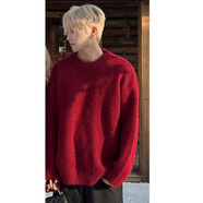 茸耀馬年本命年衣服 情侶裝v領(lǐng)新年毛衣女秋冬慵懶風(fēng)感新年松弛感 男生毛衣 M