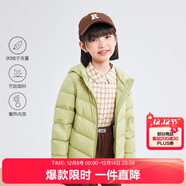 笛莎（DEESHA）童裝女童2025秋冬短款三防輕薄羽絨服外套 卡其綠 120