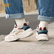 361°可頌|運動(dòng)鞋男秋冬季舒適百搭網(wǎng)面老爹鞋防滑耐磨輕便透氣休閑鞋 西米色/杏茶色（網(wǎng)格款） 769F 42