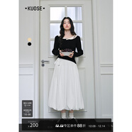 闊色黃色長(cháng)袖針織衫內搭2025秋冬季新款女裝藍色上衣毛衣打底衫 黑色 L