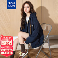 唐獅（TonLion）2024女連帽左胸印花字母開(kāi)衫外套