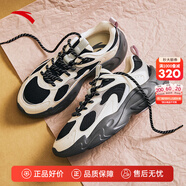 安踏（ANTA）行風(fēng)休閑鞋女秋冬季新款復古潮流網(wǎng)面透氣舒適增高軟底運動(dòng)鞋子 黑/燕麥白/松煙灰-2 35.5 (220mm)