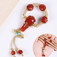 佳人飾界金剛星月菩提配飾四件套裝套餐桶珠隔片藏式佛頭三通佛珠銀配件 紅瑪瑙套裝D無(wú)相雕刻款適用6/7/8/9mm