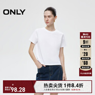 ONLY2025秋季新款簡(jiǎn)約舒適基礎純色圓領(lǐng)正肩短袖T恤女|125101058 A43 奶油白色 L (170) 88A