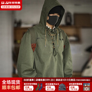 馬登工裝 美式復古甲板服惡劣天氣短款輕戶(hù)外夾克外套男寬松連帽衛衣 軍綠色 【加大版】 L