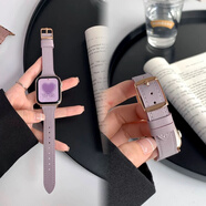 AIRDUANG適用S11蘋(píng)果iwatchS10表帶魚(yú)子醬秋冬皮質(zhì)Applewatch87se小蠻腰女 玫瑰紫【下單送水凝膜】 40mm(iwatch SE/6/5/4代)