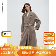 朗姿率性廓形氣質(zhì)感雙面呢大衣時(shí)尚百搭冬季新款毛呢外套 鴿羽灰色 M