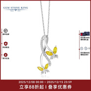 GEM STONE KING925銀鋯石項鏈女鎖骨鏈個(gè)性時(shí)尚小眾設計感蝴蝶吊墜七夕送女友