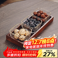 格娜斯（CRISTALGLASS）水果盤(pán)客廳家用玻璃茶點(diǎn)茶幾零食干果堅糖果小吃碟點(diǎn)心收納盒分格