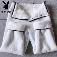 花花公子（PLAYBOY）整張羊皮皮毛一體皮褲真羊皮羊毛褲中老年加厚防風(fēng)純羊皮褲 白色 男 高腰整皮皮褲 31 二尺四