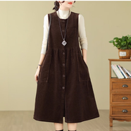 恒源祥2025冬季新款鹽系輕熟休閑氣質(zhì)毛呢打底咖色背心連衣裙子長(cháng)裙女 咖色馬甲裙子 M 90-110斤