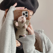 OTHER毛絨可愛(ài)趴趴公仔適用蘋(píng)果1615promax手機殼iPhone1413 趴趴猴子 iPhone6s